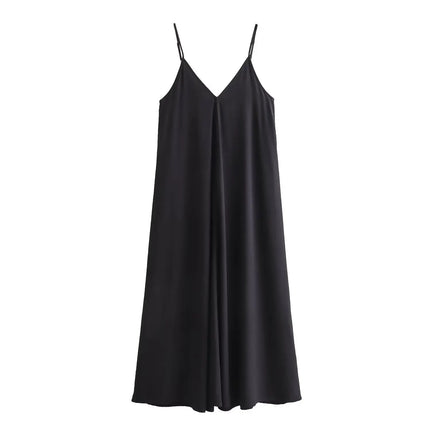 Draped Backless Slip Maxi Dress