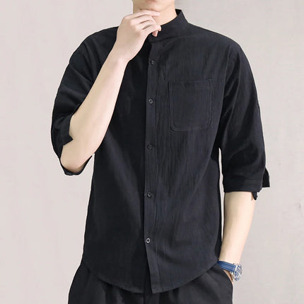 Men’s Stand-Collar Casual Shirt