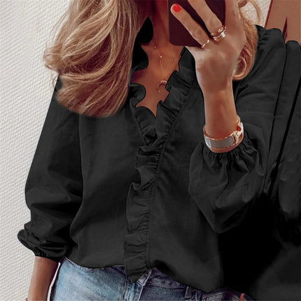 Long-Sleeve Ruffled Shirt