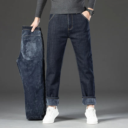 Men’s Warm Fleece-Lined Jeans