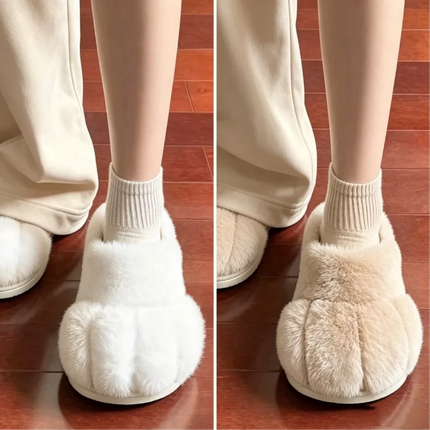 Women's Cat Paw Plush Slippers