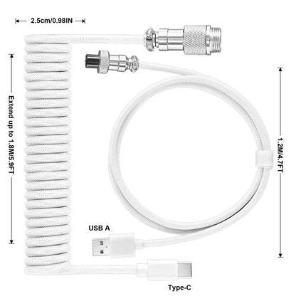 Coiled Mechanical Keyboard Cable