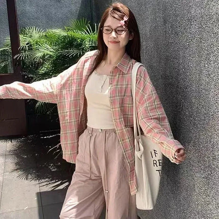 Women's Oversized Plaid Shirt