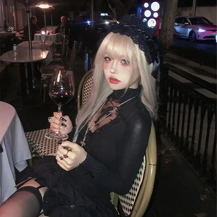 Women's Gothic Cross Turtleneck Top