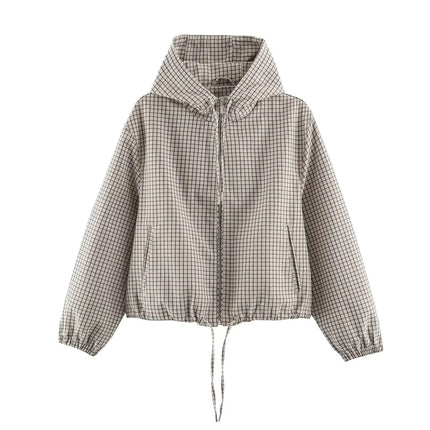 Women's Plaid Hooded Jacket