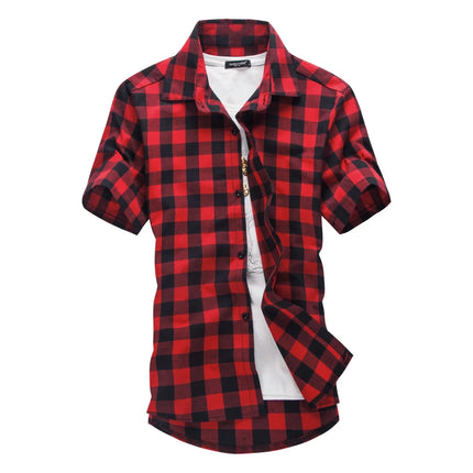 Men’s Red and Black Plaid Shirt