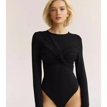 Women's Long-Sleeve Corset-Style Bodysuit