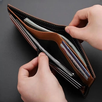 Stripe Leather Bifold Wallet