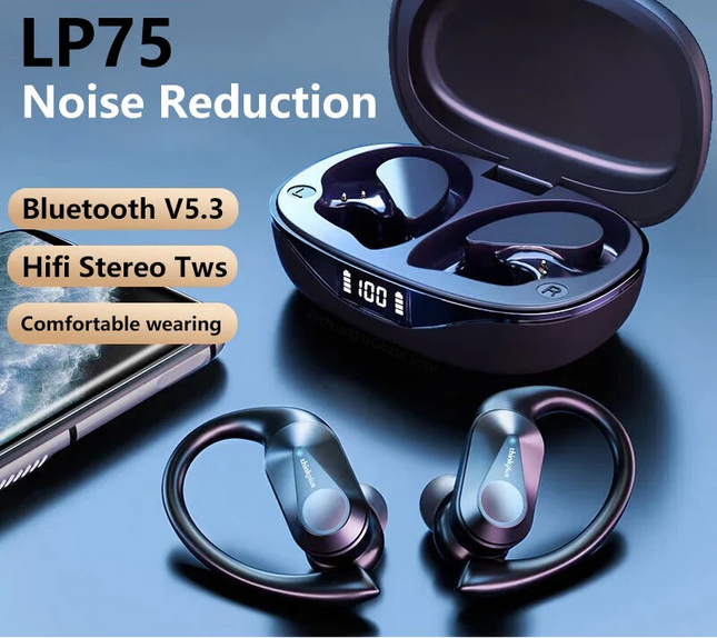 NNEOBA Wireless Bluetooth 5.3 Ear Hook Earbuds