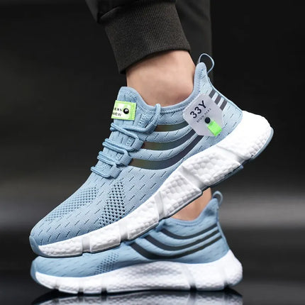 Men's Black Breathable Mesh Sports Sneakers