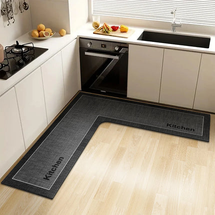 L-Shaped Non-Slip Absorbent Floor Mat