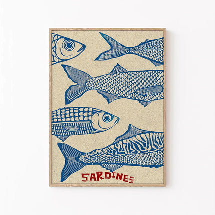 Pink Sardine Canvas Wall Art