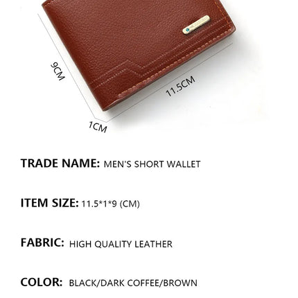 Fashionable Men's Bifold Short Wallet