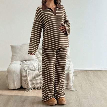 2-Piece Maternity Polo Shirt and Pants Set