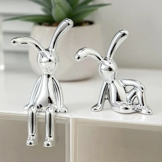 Long-Eared Rabbit Decorative Figurine Set