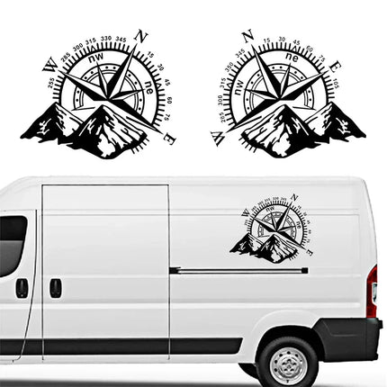 Mountain Compass Vinyl Car Decal