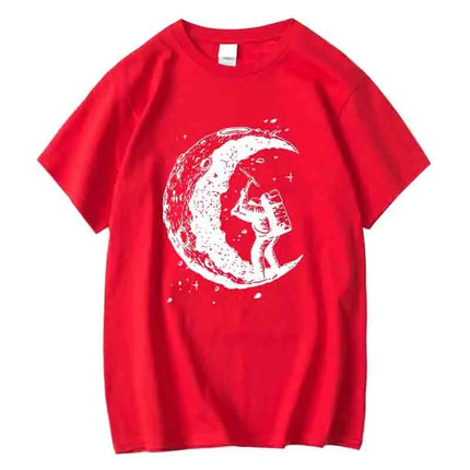 Men's Moon Print Cotton Blend T-Shirt