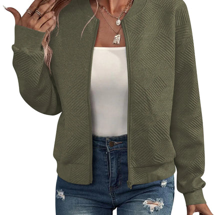 Women's Baseball Collar Zip Jacket