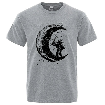 Men's Moon Print Cotton Blend T-Shirt
