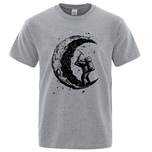 Men's Moon Print Cotton Blend T-Shirt