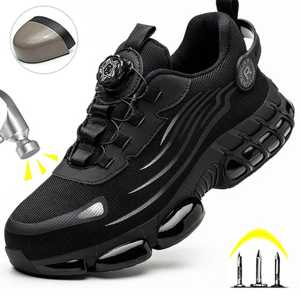 Men's Black Lightweight Steel Toe Safety Sneakers
