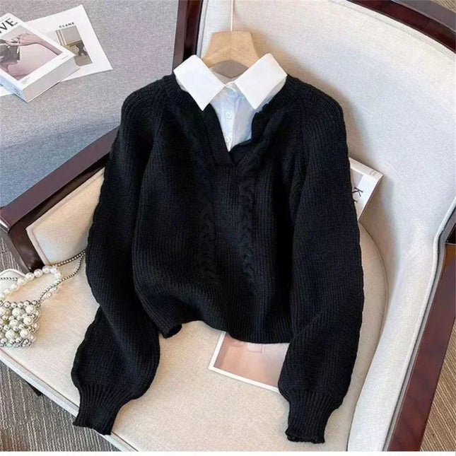 Women's Two-Piece Style Knitted Sweater