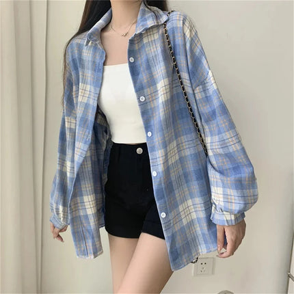 Women's Plaid Button-Up Shirt