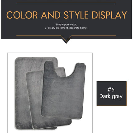 3-Piece Bathroom Floor Mat Set