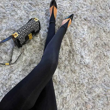 Black High-Waist Glitter Leggings
