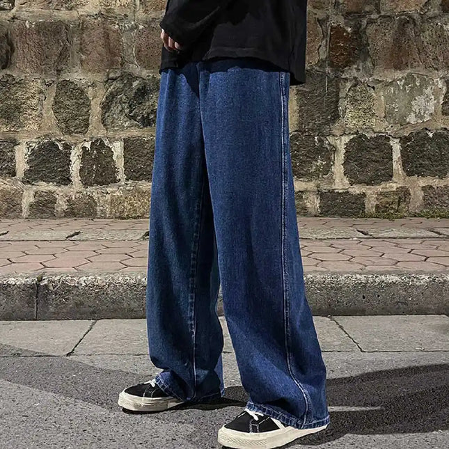 Men’s Loose Straight Wide-Leg Jeans