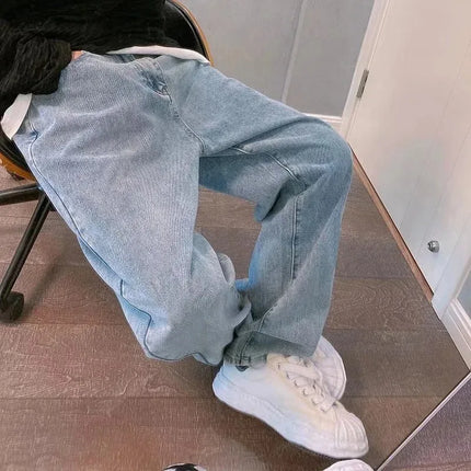Men’s Printed Baggy Wide-Leg Jeans