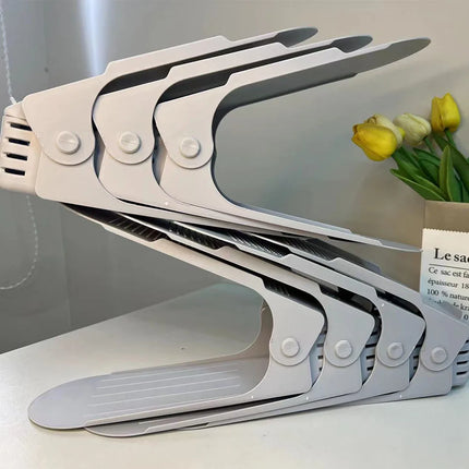 Adjustable Double-Layer Plastic Shoe Rack