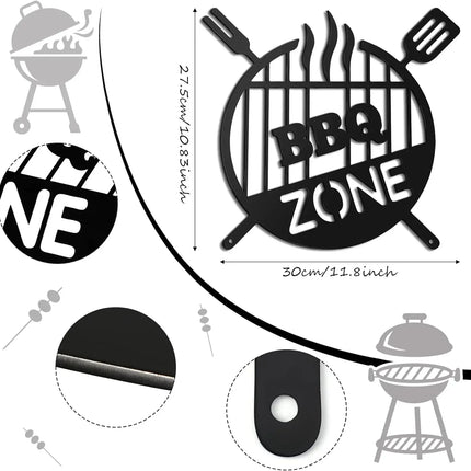 Rustic Metal BBQ Wall Sign
