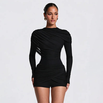 Women's Mesh Patchwork Slim-Fit Romper