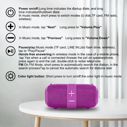Portable Wireless Bluetooth Speaker with FM Radio and Powerful Bass