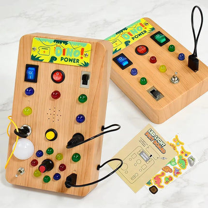 Montessori LED Sensory Activity Board with Switches and Buttons