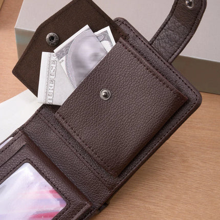 Slim Zipper Leather Wallet