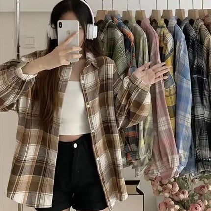 Women's Plaid Button-Up Shirt