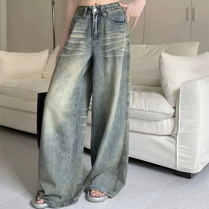 Vintage Washed Wide-Leg Jeans