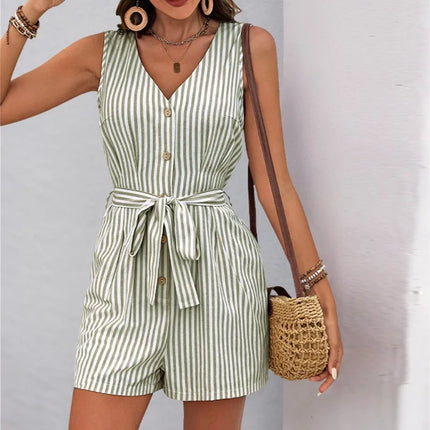 Women's Sleeveless High-Waist Summer Romper