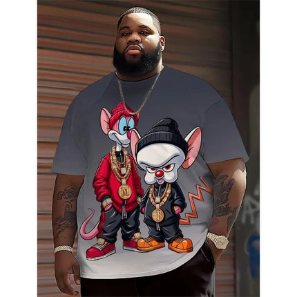 Men's Cartoon Animal Printed T-Shirt