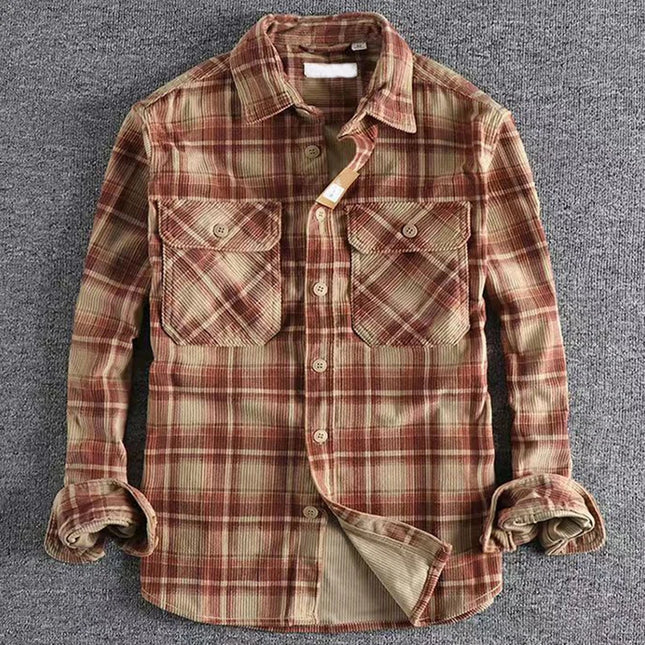 Men’s Plaid Corduroy Shirt