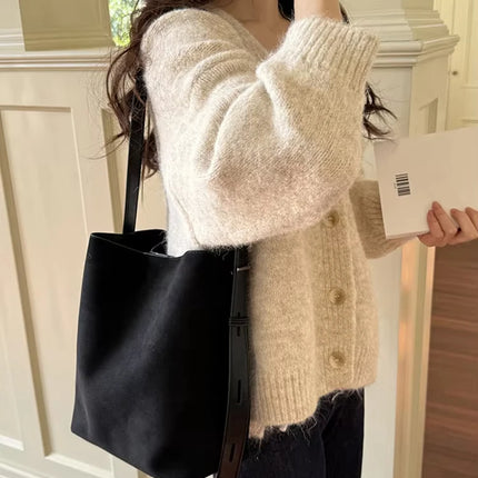 Large Suede Tote Bag