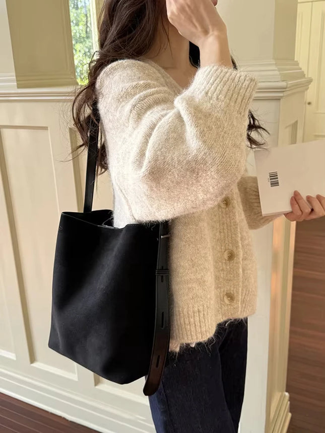 Large Suede Tote Bag