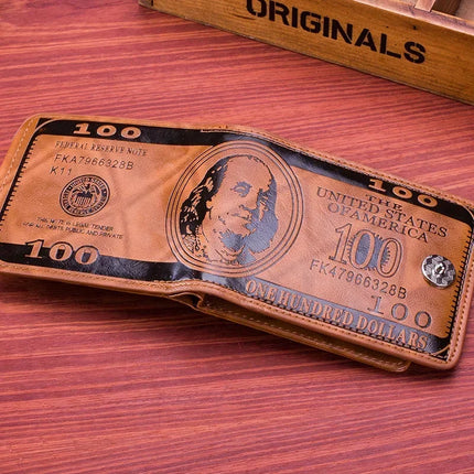 Dollar Pattern Leather Wallet
