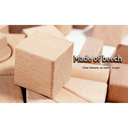 100-Piece Natural Wooden Building Blocks Set for Kids
