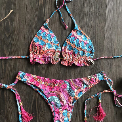 Floral Print Push-Up Bikini