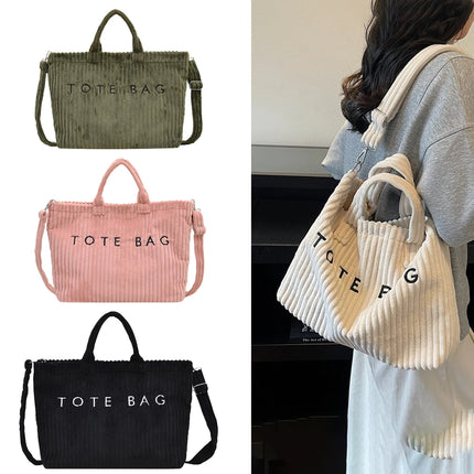 Striped Velvet Shoulder Bag