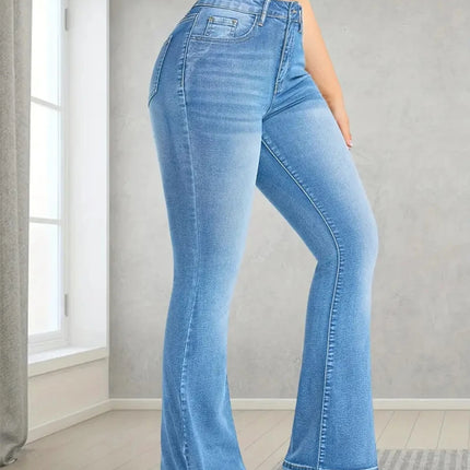High-Waist Wide-Leg Denim Pants