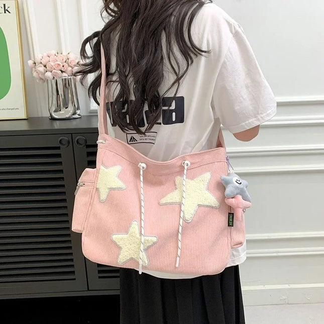 Star Corduroy Tote Bag